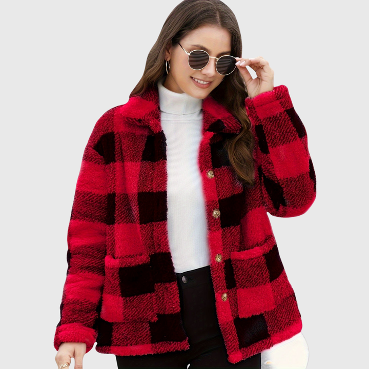 Sophie | Cozy Plaid Fleece Jacket